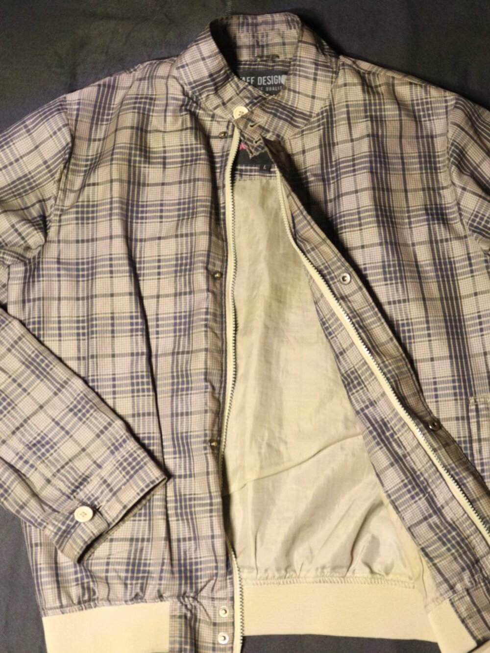 Men's  Plaid Zip Harrington Jacket Size L